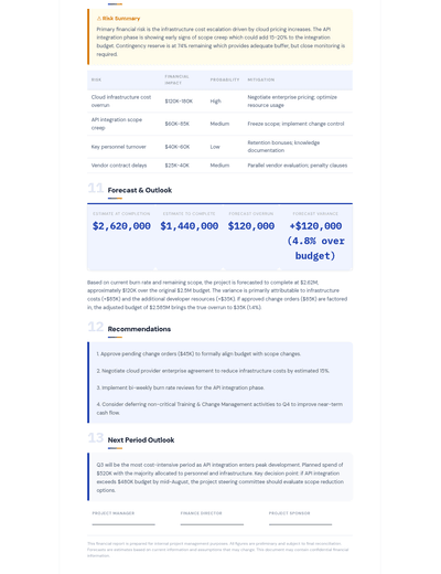 Project Financial Report